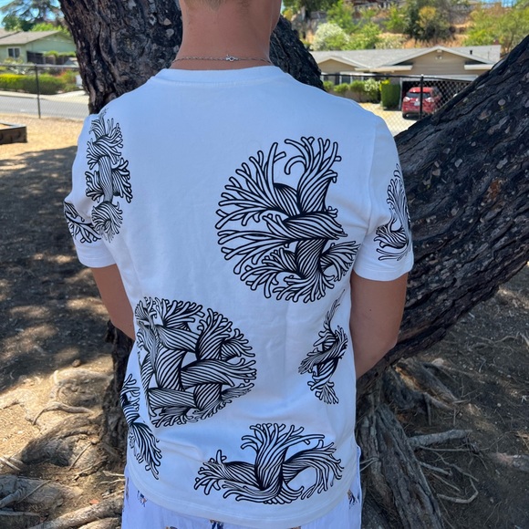 LOUIS VUITTON CHRISTOPHER NEMETH AUTHENTIC MEN T SHIRT WHITE LOVE ROPE TIE KNOT - Picture 7 of 16